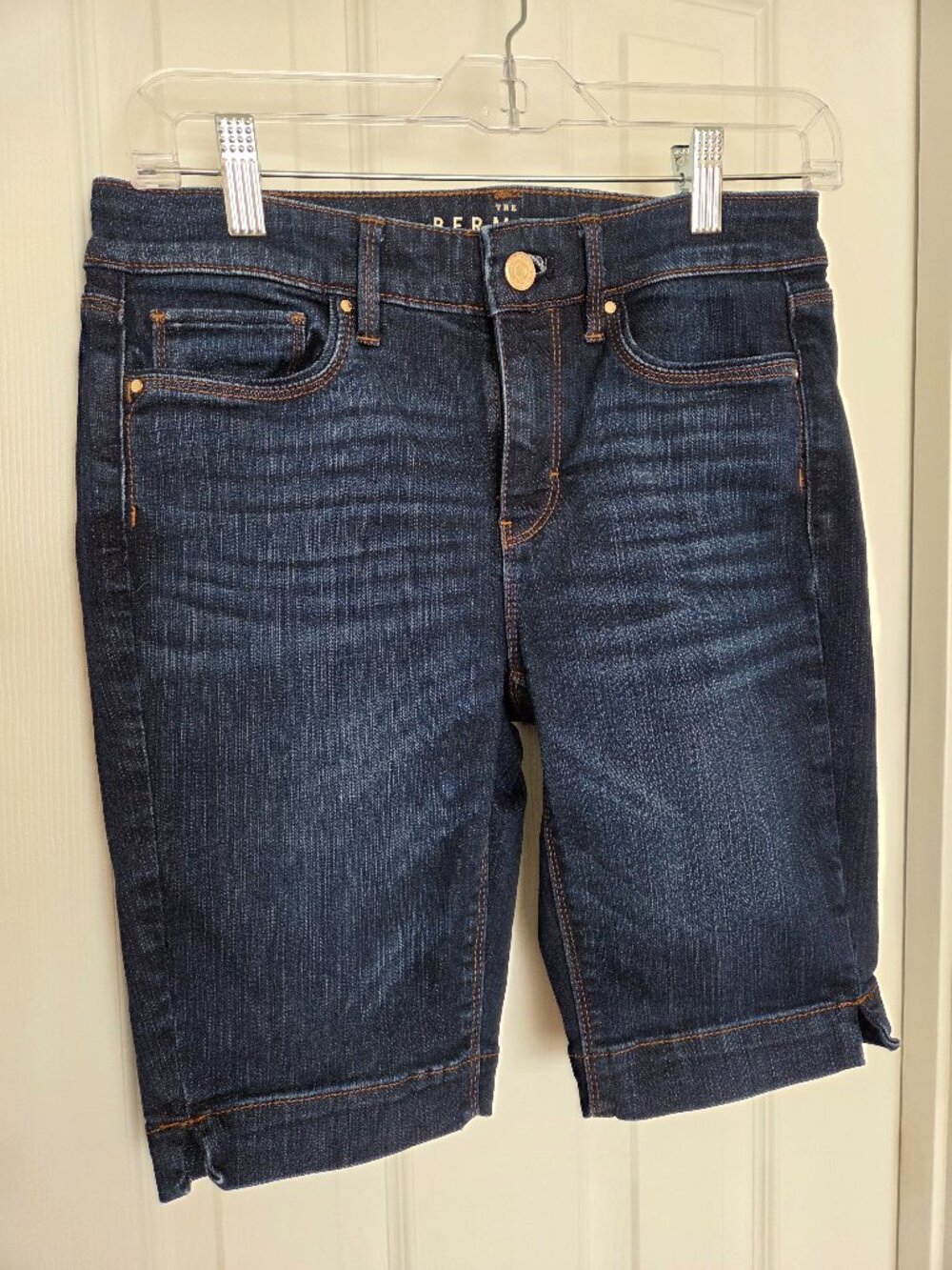 WHBM Bermuda Jean Shorts, Size 0